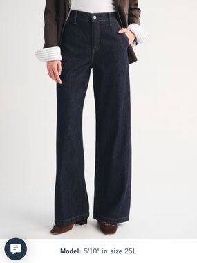Abercrombie & Fitch Dark Indigo Wide-Leg Jeans